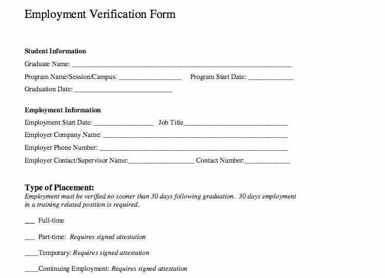 Verification Of Employment form Template Inspirational Employment Verification form Template Word – Microsoft