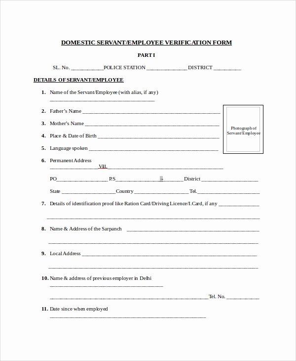 Verification Of Employment form Template Lovely Sample Employment Verification form 8 Examples In Word Pdf