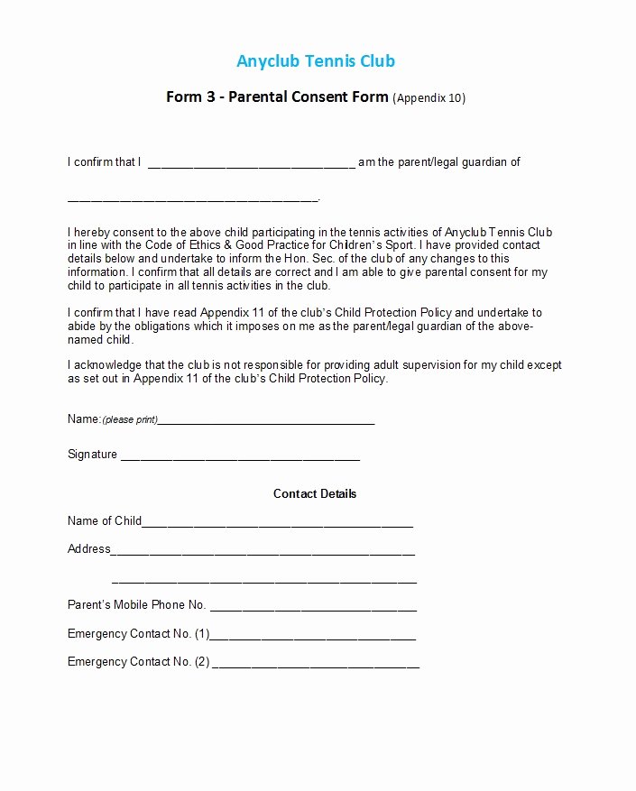 Video Consent form Template Beautiful 50 Printable Parental Consent form &amp; Templates Template Lab