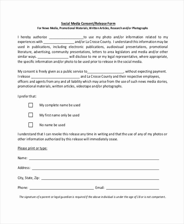Video Consent form Template Unique Sample Media Release form 10 Free Documents In Pdf