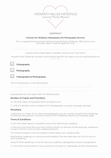 Videography Contract Template Free New Free 9 Videography Contract Samples In Pdf