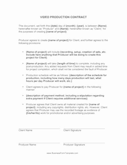 Videography Contract Template Free New Video Production Contracts Find Word Templates