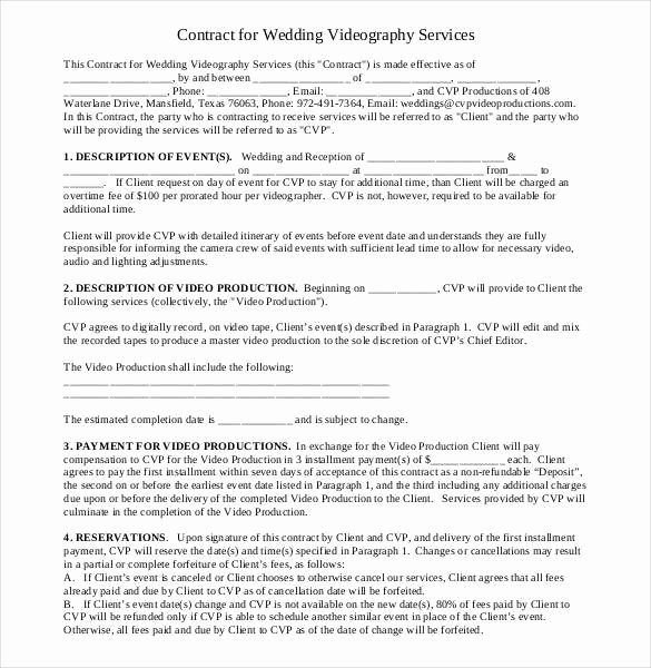 Videography Contract Template Free Unique 5 Videography Contract Examples &amp; Sample Pdf Word
