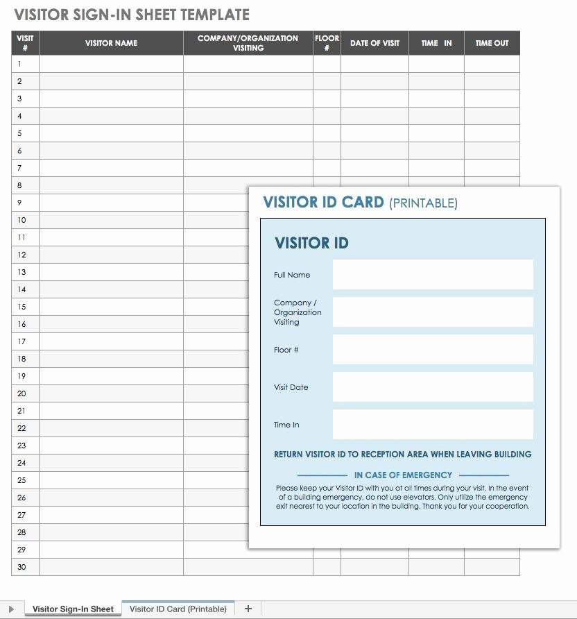 Visitor Log Book Template Fresh 25 Printable attendance Sheet Templates [excel Word