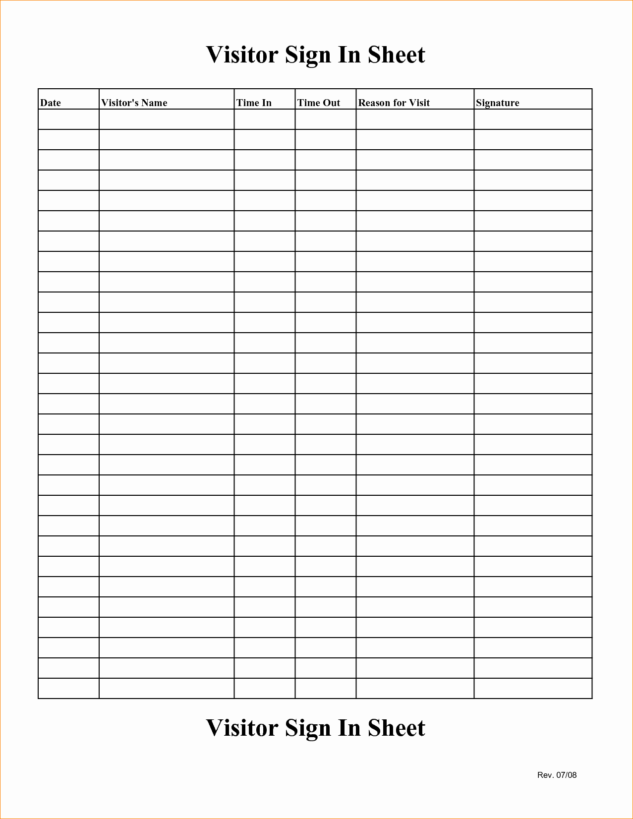 Visitor Sign In Sheet Template Fresh 4 Visitor Sign In Sheet