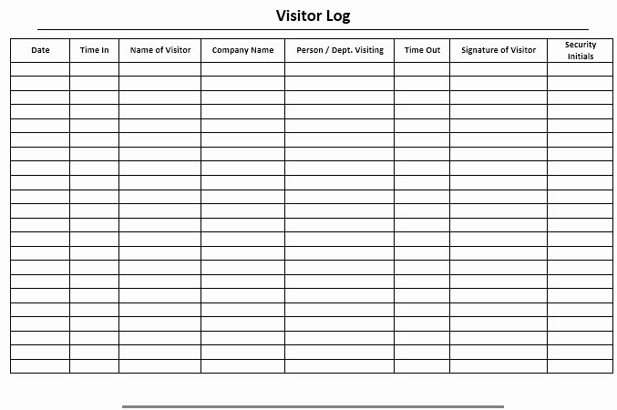 Visitor Sign In Sheet Template Lovely 13 Free Sample Visitor Log Templates – Printable Samples