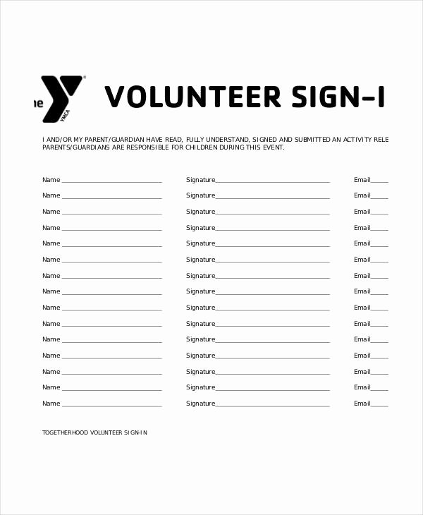 Volunteer Hour forms Template Best Of Volunteer Sign In Sheet Templates 14 Free Pdf Documents