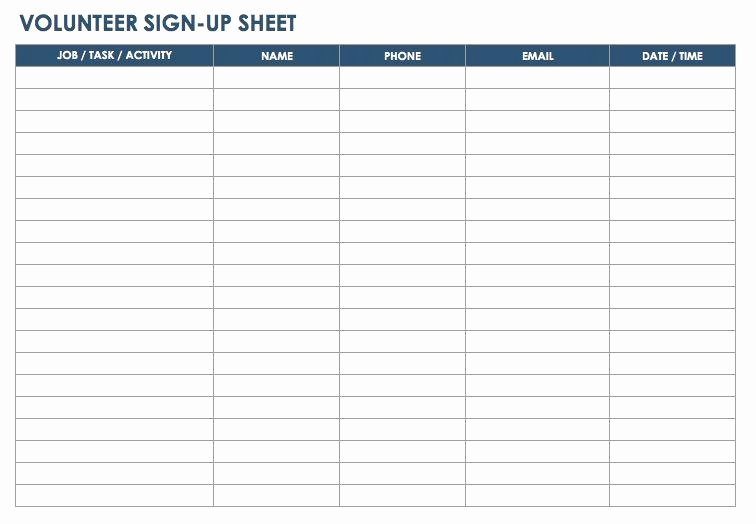 Volunteer Sign Up Sheet Template Awesome 25 Printable attendance Sheet Templates [excel Word