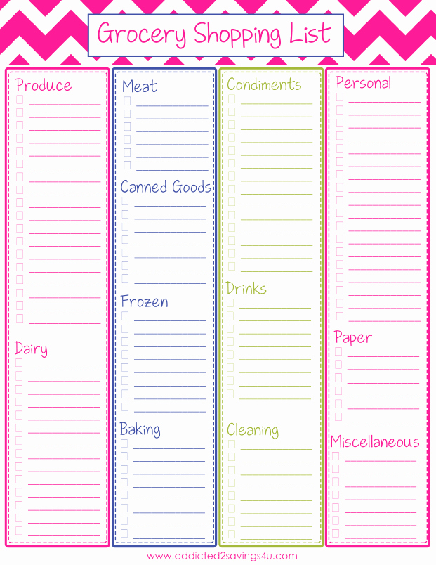 Walmart Grocery List Template Best Of Free Printable Grocery Shopping List Addicted 2 Savings