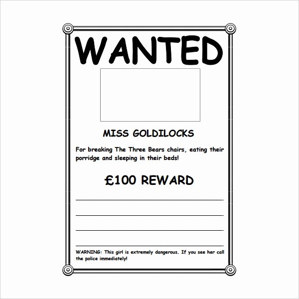 Wanted Poster Template Pdf Elegant 16 Wanted Poster Templates Free Sample Example format