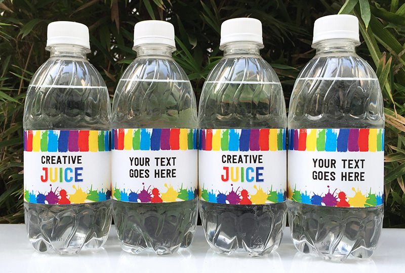 Water Bottle Labels Template Unique Art Birthday Party theme Printables