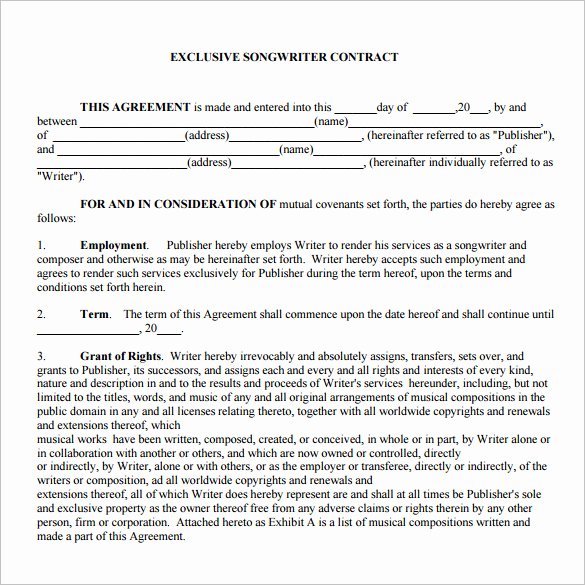 Wedding Band Contract Template New 20 Music Contract Templates Word Pdf Google Docs