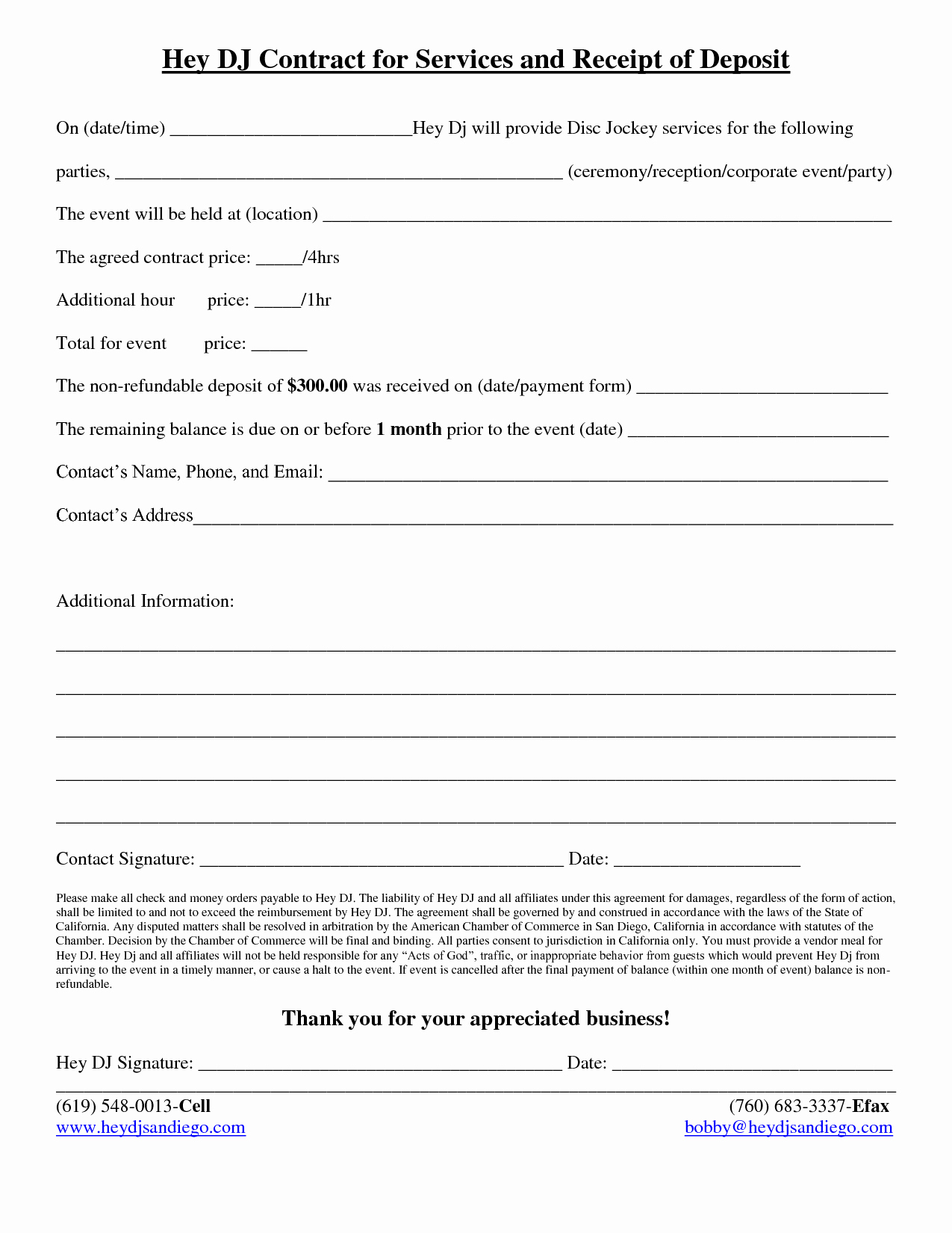 Wedding Dj Contract Template Inspirational Dj Contract Free Printable Documents