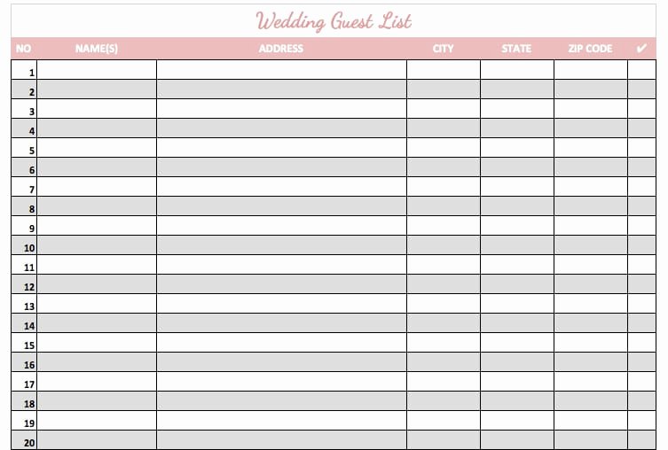 Wedding Guest List Template Pdf Awesome top 5 Resources to Get Free Wedding Guest List Templates