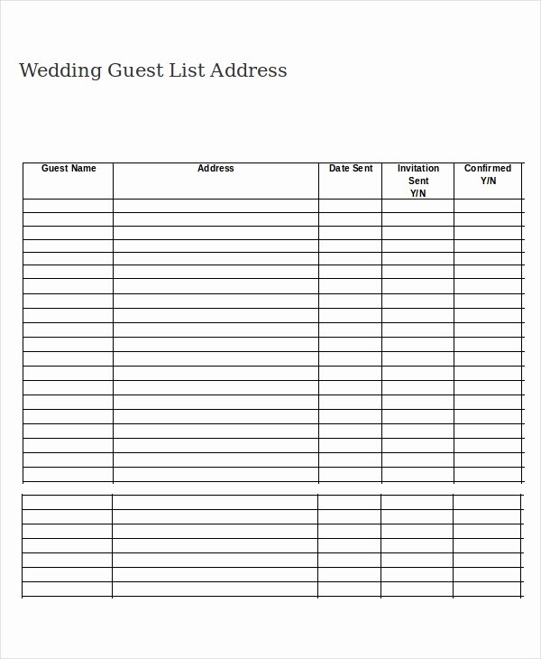 Wedding Guest List Templates Free Beautiful Wedding Guest List Template 9 Free Word Excel Pdf