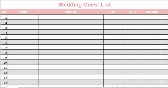 Wedding Guest List Templates Free Lovely 35 Beautiful Wedding Guest List &amp; Itinerary Templates