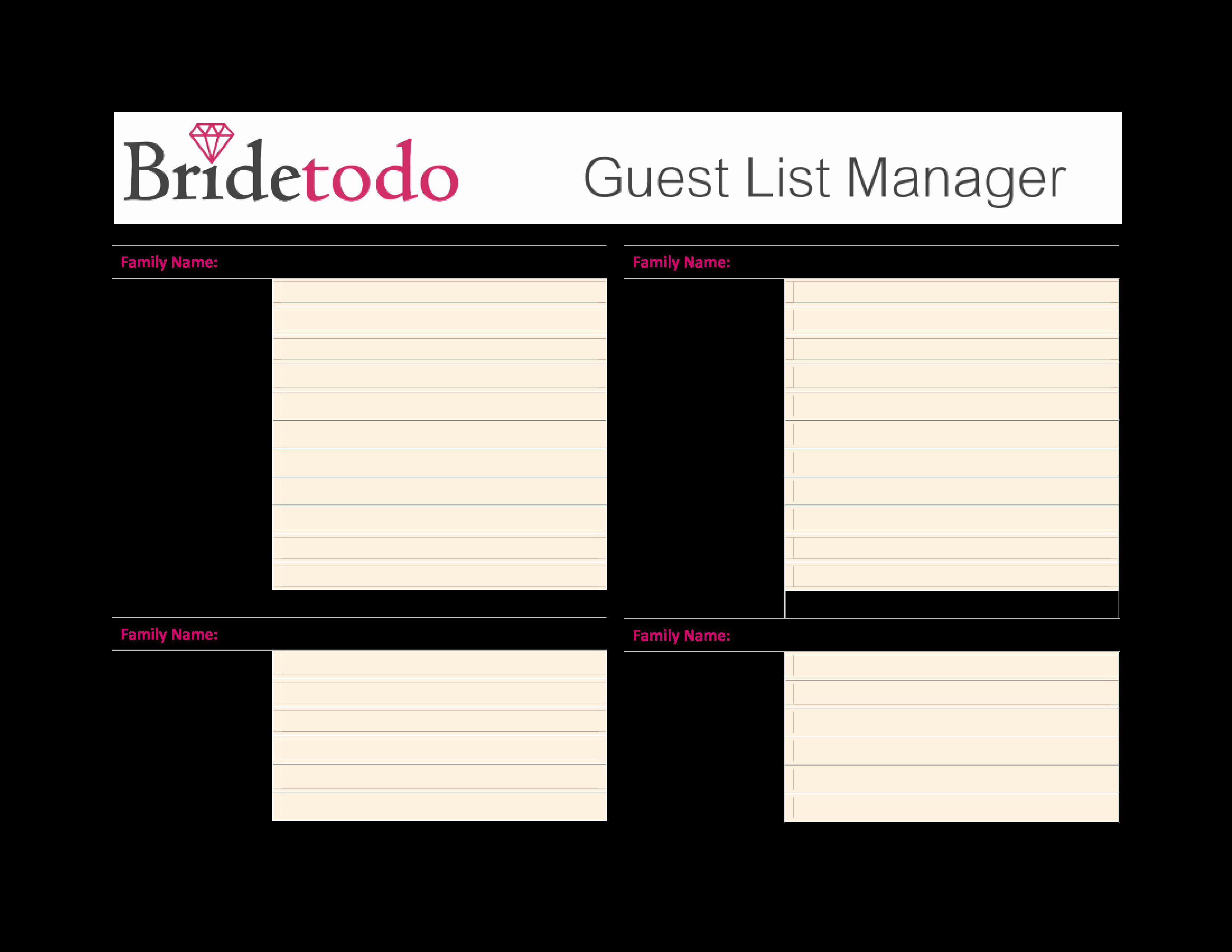 Wedding Guest List Templates Free Unique Guest List Template for Wedding – 35 Beautiful