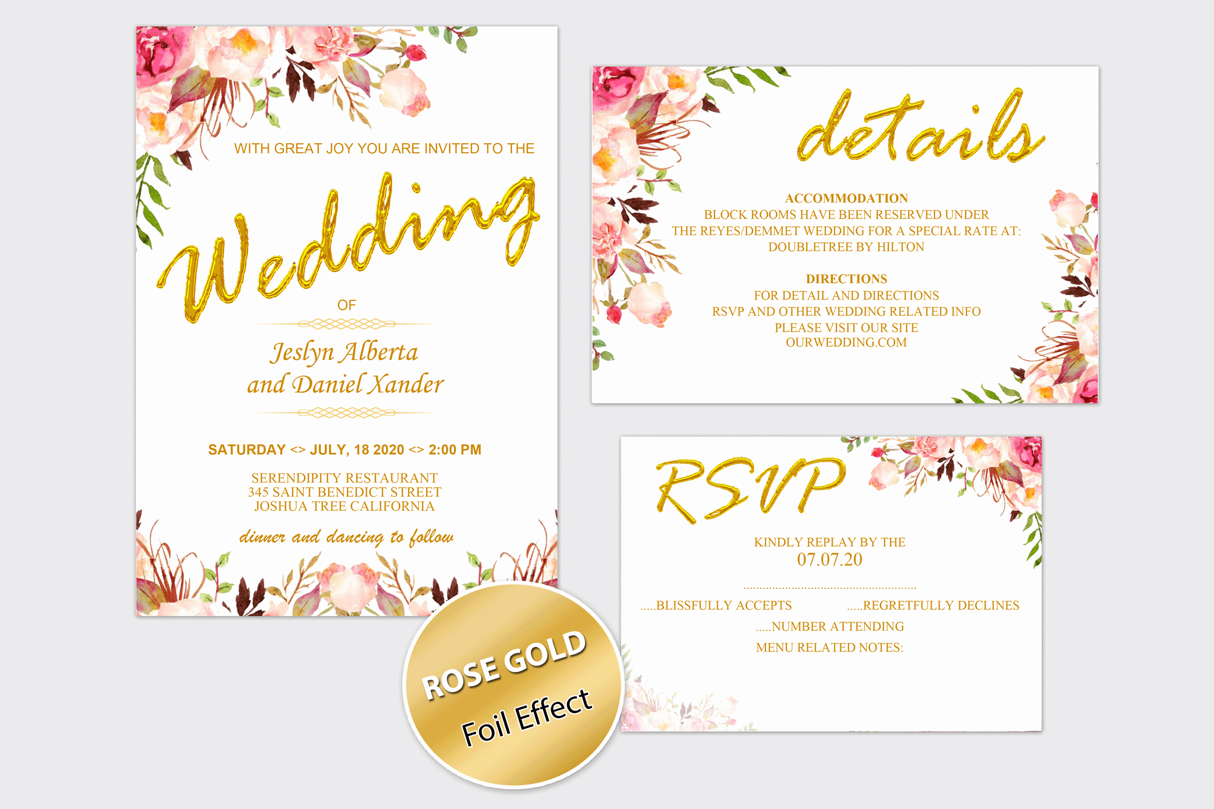 Wedding Invite List Template Awesome Wedding Invitation Template Blush Rose Gold Invitation