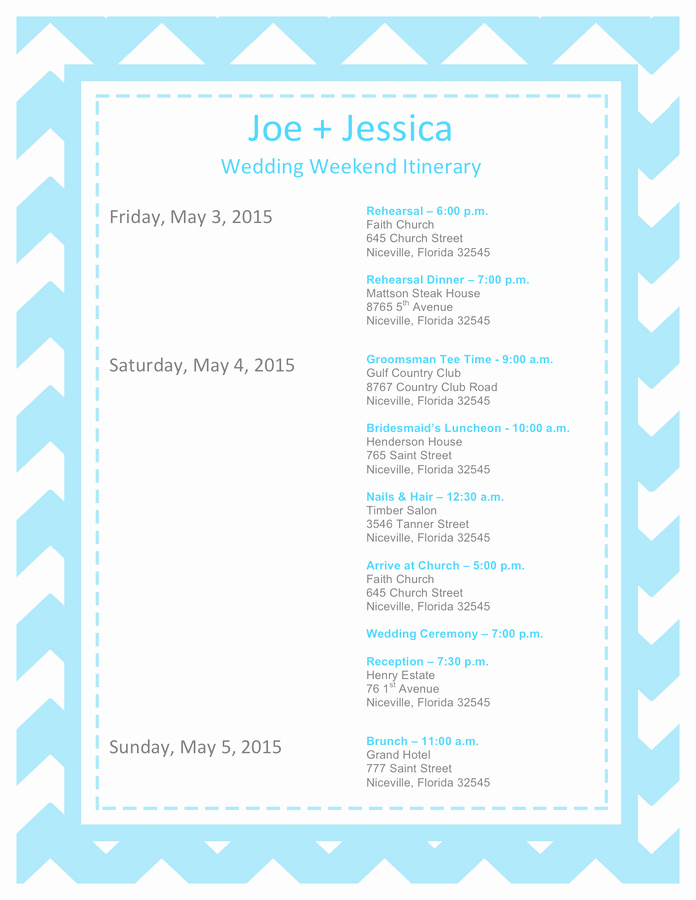 Wedding Itinerary Templates Free Awesome Wedding Itinerary Template Free Documents for