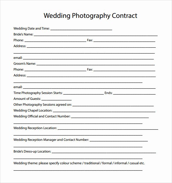 Wedding Photography Contract Template Word Luxury 14 Wedding Graphy Contract Template 14 Download