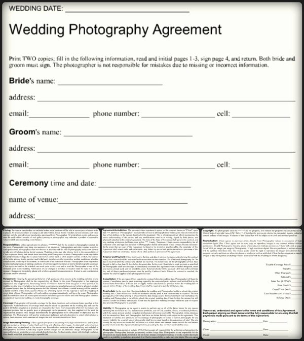 Wedding Photography Contract Template Word New 5 Sample Wedding Graphy Contract Templates Word Pdf