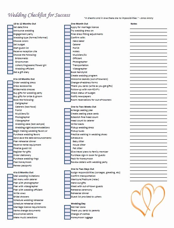 Wedding Shot List Template Lovely Free Excel Wedding Planning Checklist Template