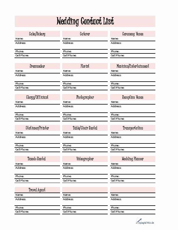 Wedding Shot List Template Lovely Wedding Printable forms Templates &amp; Samples In 2019