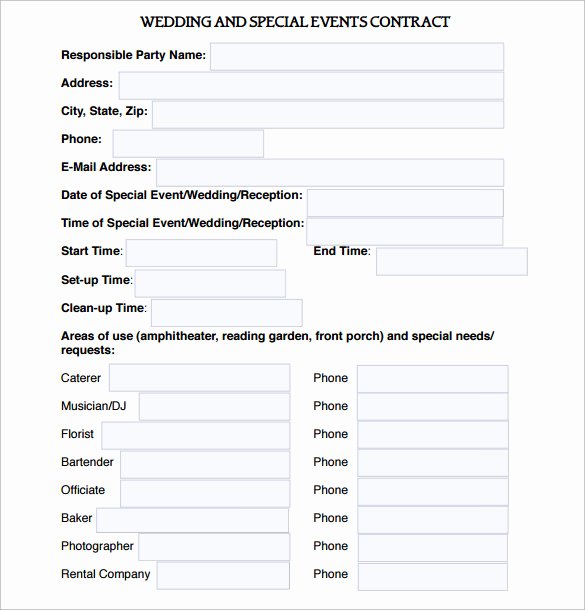 Wedding Vendor Contract Template Awesome Wedding Contract Template 23 Download Documents In Pdf