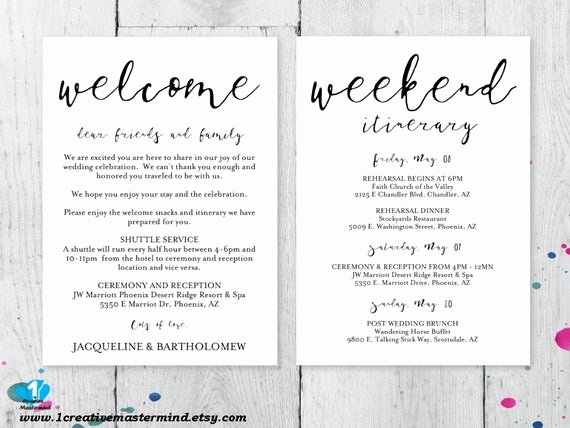 Wedding Welcome Letter Template Beautiful Diy Wedding Wel E Bag Note Wel E Bag Letter Printable