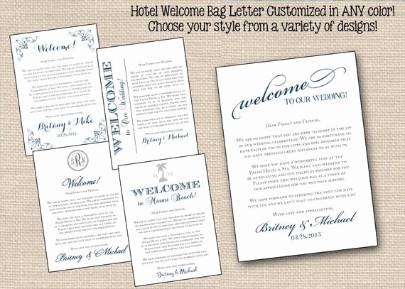 Wedding Welcome Letter Template Best Of Wedding Wel E Letter Note Printable Hotel by