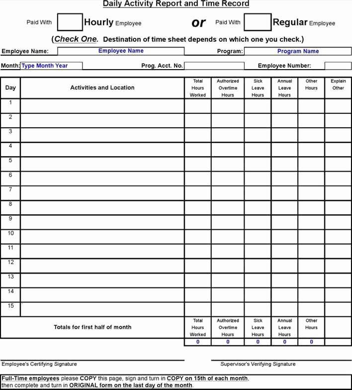 Weekly Activities Report Template Lovely Download Daily Activity Report Template for Free