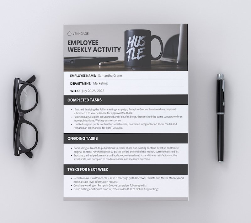 Weekly Activity Report Template Beautiful 30 Business Report Templates Every Business Needs Venngage