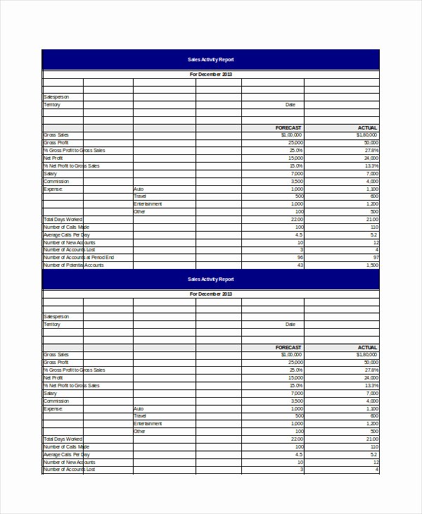 Weekly Activity Report Template Excel Lovely Sales Report Template 17 Free Excel Word Pdf Document