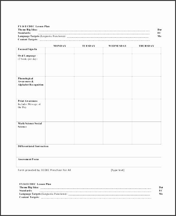 Weekly Lesson Plan Template Doc Best Of 9 Preschool Lesson Plan Template Pdf Sampletemplatess
