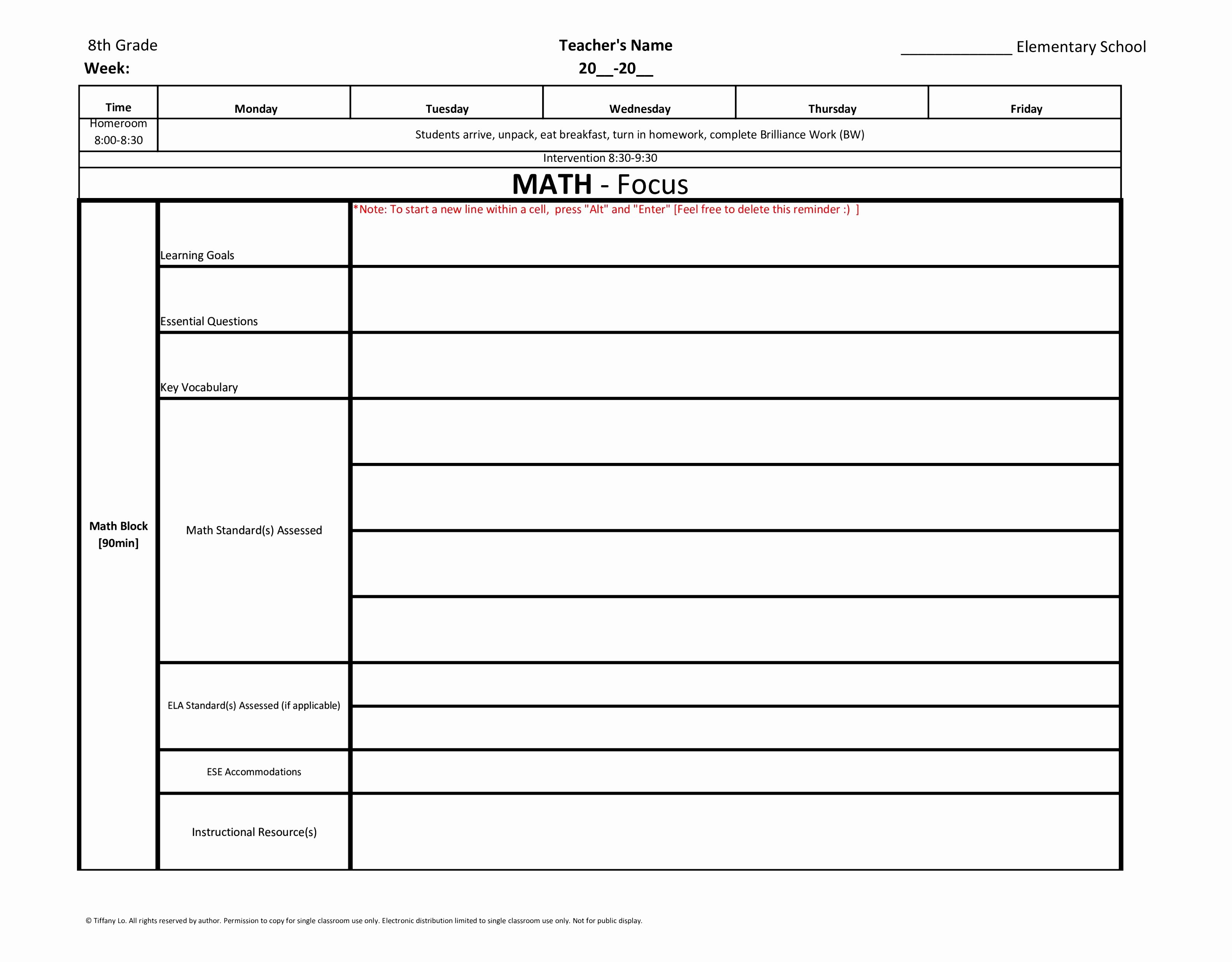 Weekly Lesson Plan Template Doc Unique 10 Weekly Lesson Plan Templates for Elementary Teachers