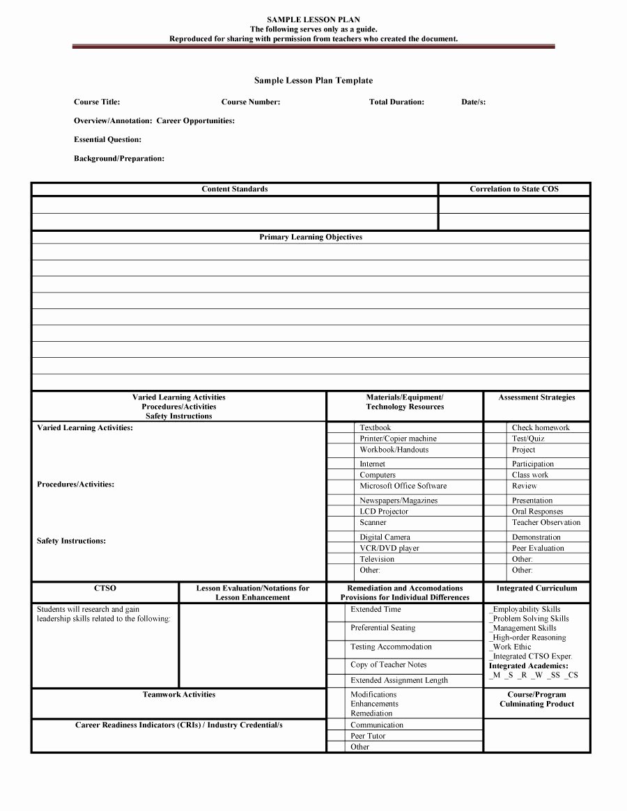 Weekly Lesson Plan Template Doc Unique 44 Free Lesson Plan Templates [ Mon Core Preschool Weekly]