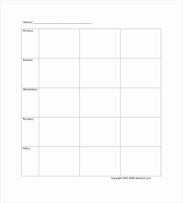 Weekly Lesson Plan Template Pdf Awesome Blank Template – 24 Free Word Excel Pdf Psd Eps