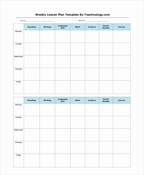 Weekly Lesson Plan Template Pdf Beautiful Printable Lesson Plan 7 Free Word Pdf Documents
