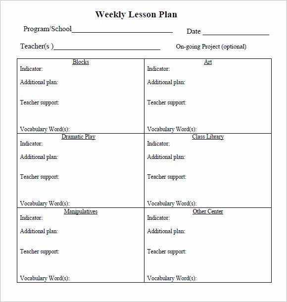 Weekly Lesson Plan Template Pdf Inspirational Sample Weekly Lesson Plan 8 Documents In Pdf Word