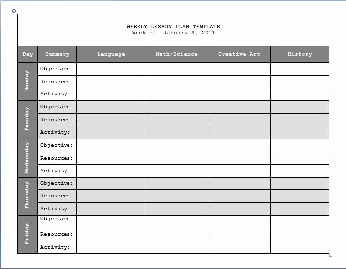 Weekly Lesson Plan Template Unique 17 Best Images About Lesson Plan Templates On Pinterest