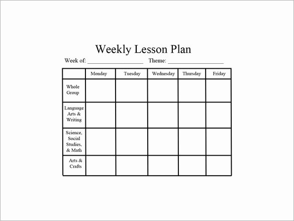 Weekly Lesson Plan Templates Awesome Preschool Lesson Plan Template Word