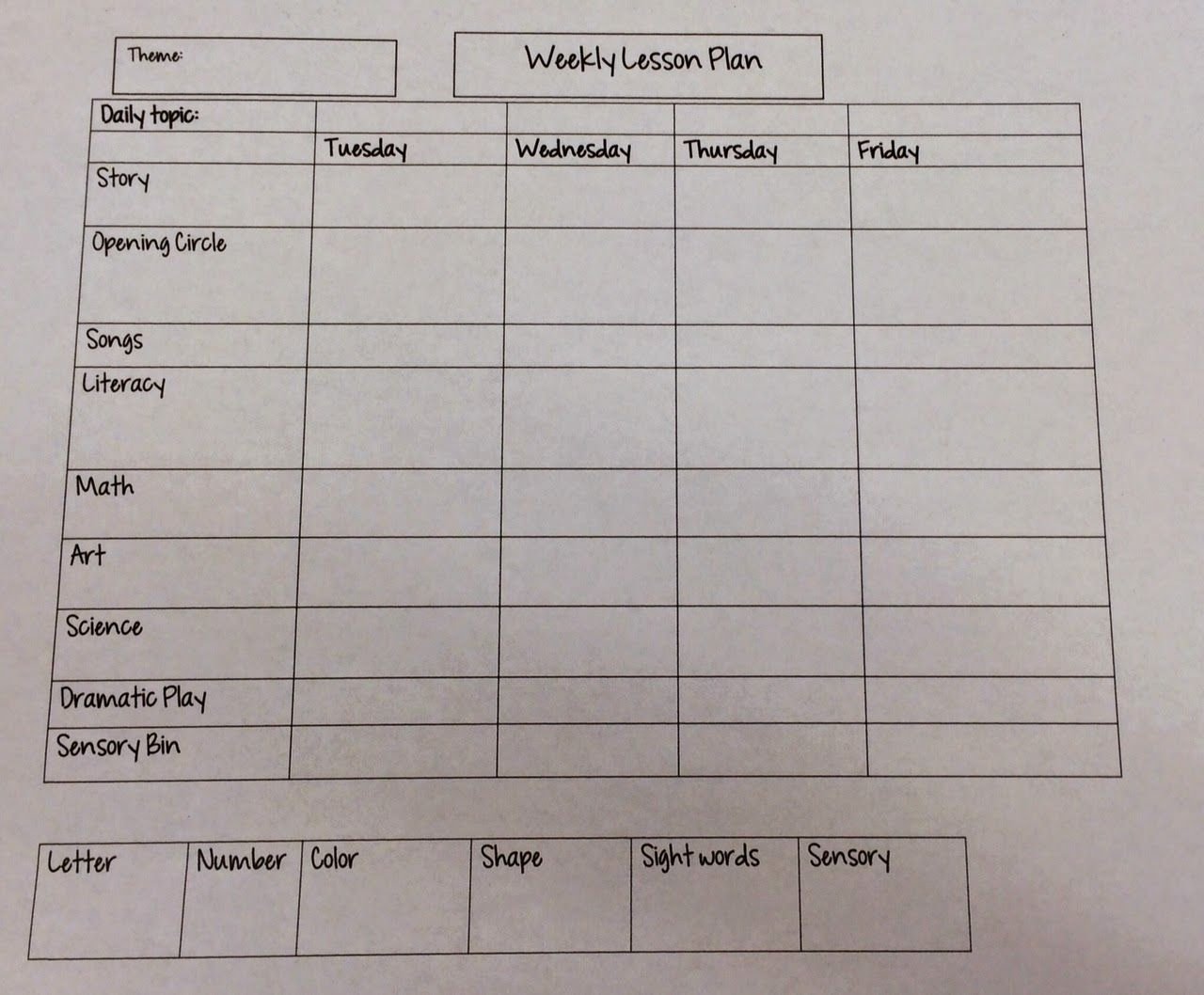 Weekly Lesson Plan Templates Beautiful Miss Nicole S Preschool Weekly Lesson Plan Template