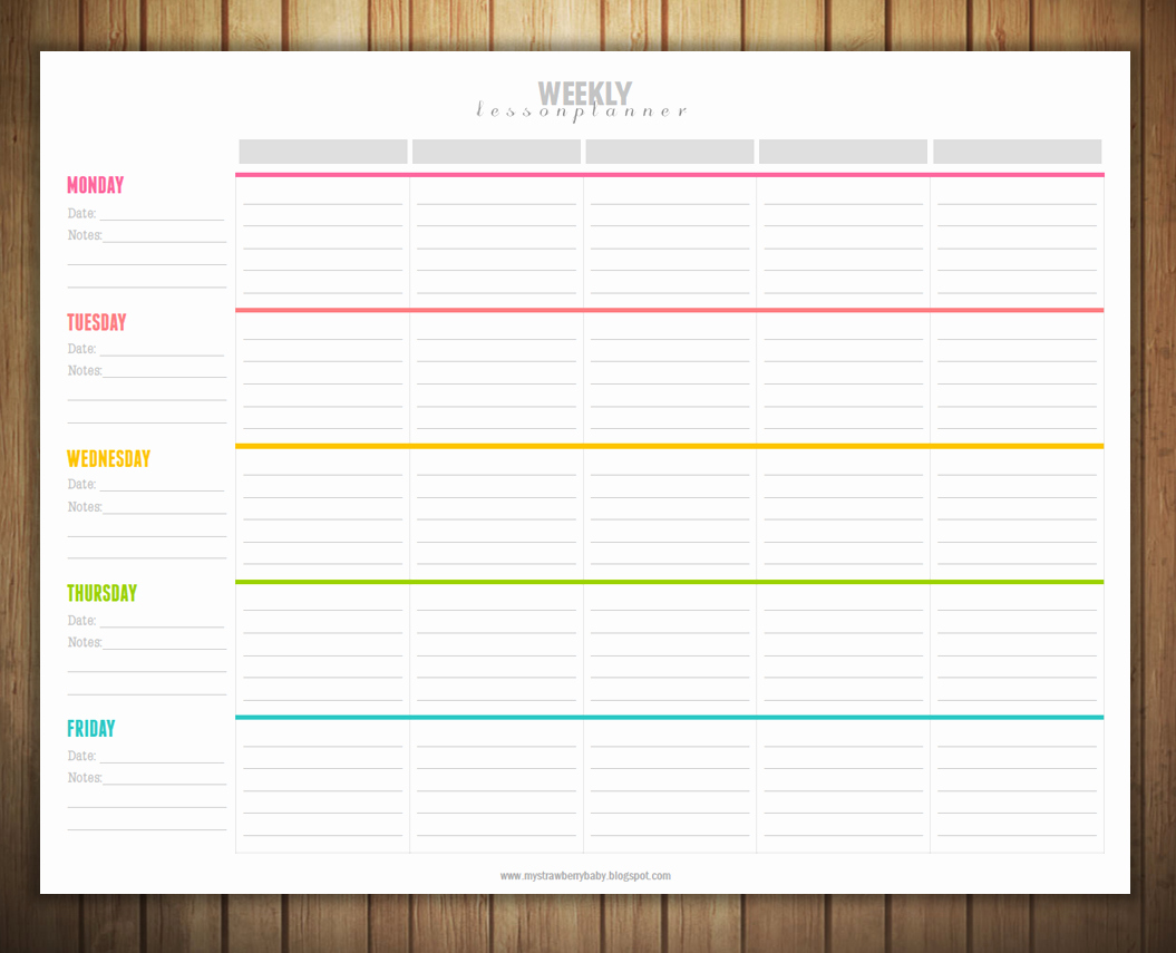 Weekly Lesson Plan Templates Best Of Free Printable Weekly Lesson Plan Template