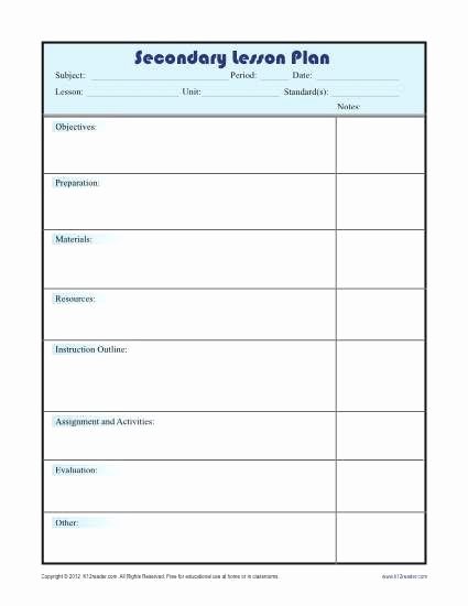 Weekly Lesson Plan Templates Elementary Best Of Daily Lesson Plan Template with Subject Grid Secondary