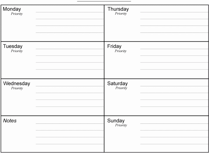 Weekly Schedule Template Pdf Fresh Weekly Planner Template