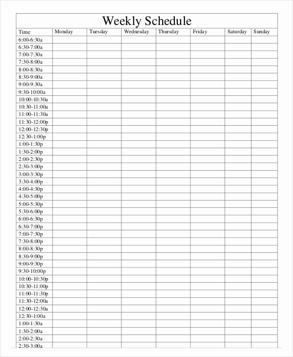Weekly Schedule Template Pdf Unique Weekly Schedule Template 10 Free Word Excel Pdf