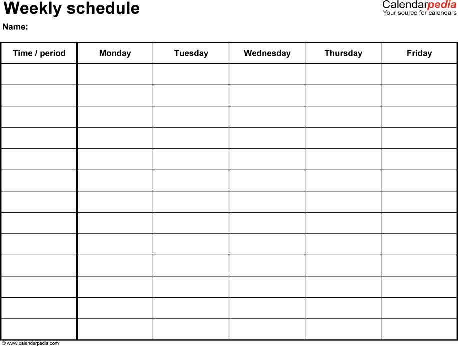 Weekly Schedule Template Pdf Unique Weekly Schedule Template for Pdf Version 2 Landscape 1