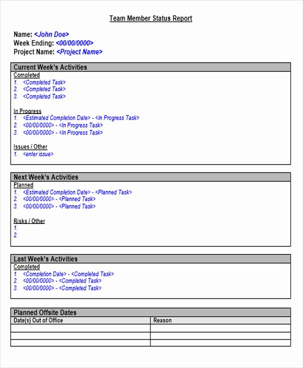 Weekly Status Report Template Word Awesome 29 Weekly Report Templates In Word
