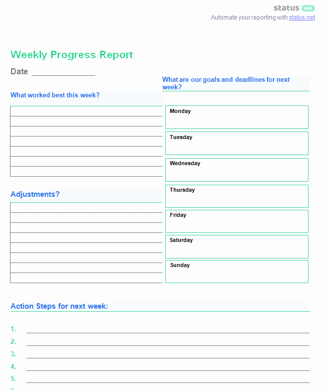 Weekly Status Report Template Word Awesome 6 Awesome Weekly Status Report Templates