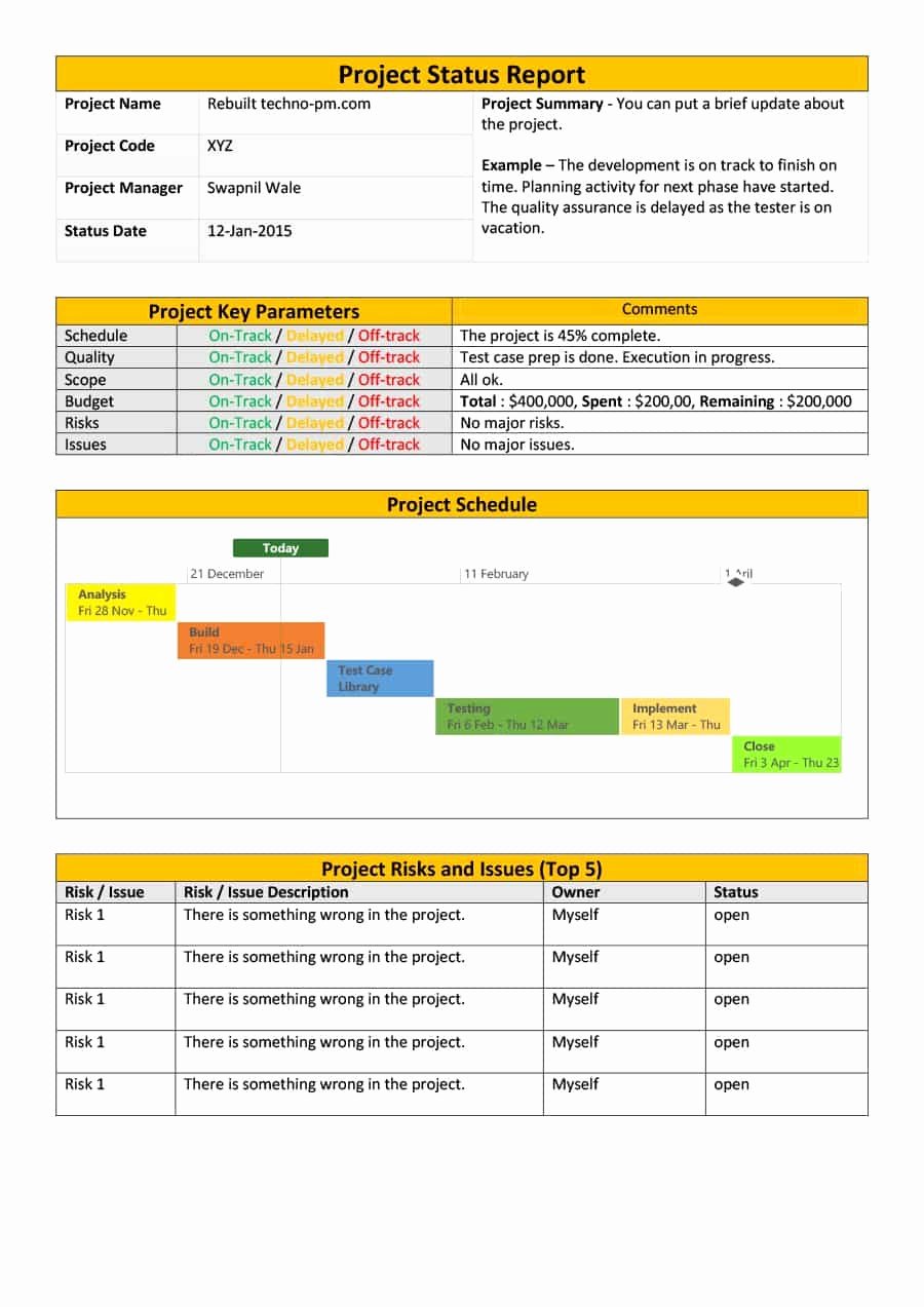 Weekly Status Report Template Word Beautiful 12 13templates for Status Reports